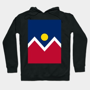 Denver City Flag, Colorado, Blue, Red, White, Yellow Hoodie